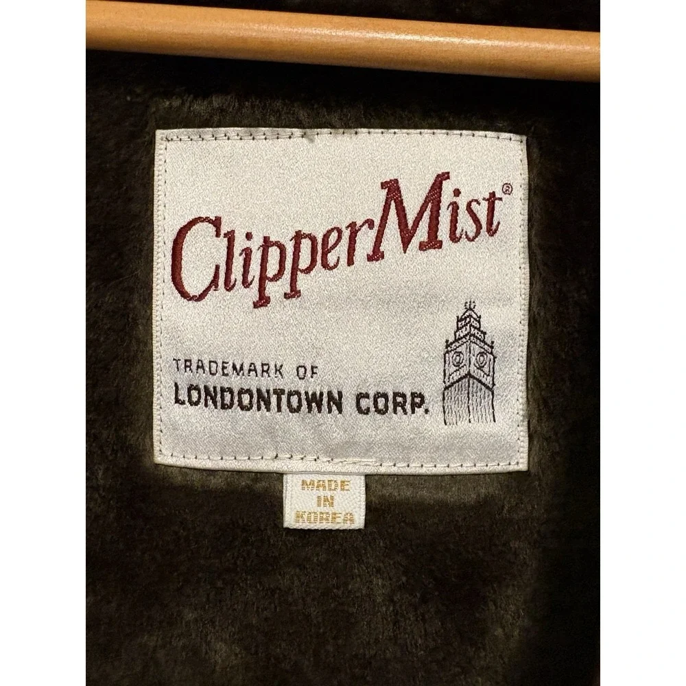 ClipperMist Vintage Brown Leather Overcoat Removable Lining Men's Size 36